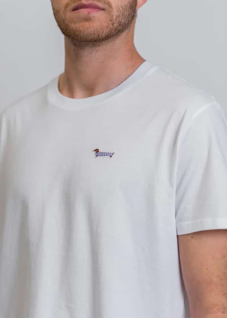 Camiseta Perro salchicha blanca Chihuahua