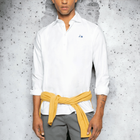Camisa polera Oxford blanco