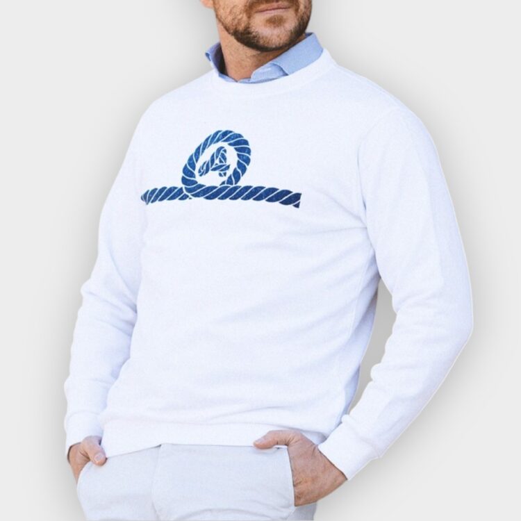 Sudadera Amarras Arán blanca