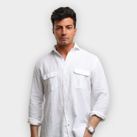 camisa Medusa Lino blanco