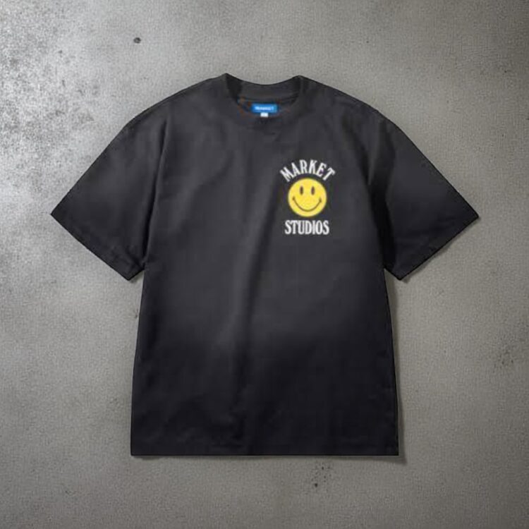 camiseta Smiley upside black
