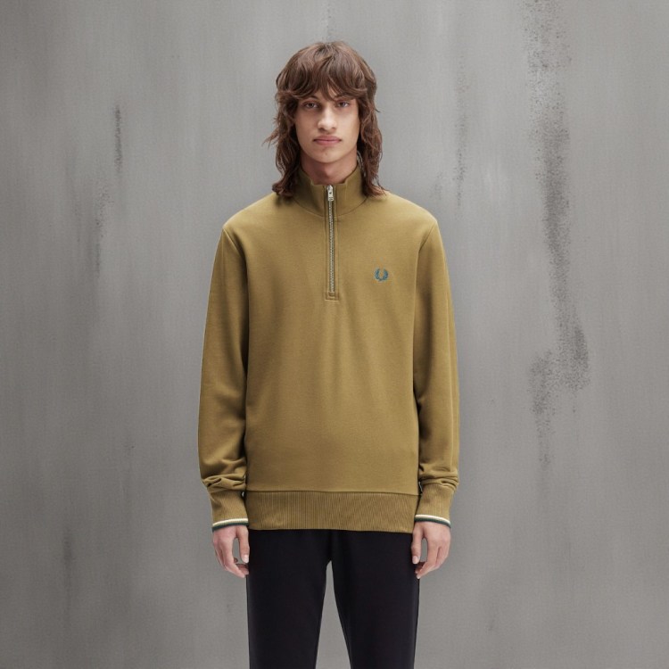 Sudadera media cremallera piedra Fred Perry Regaliz Funwear