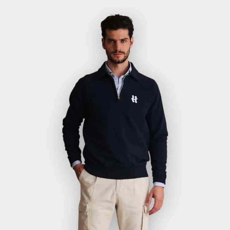 Sudadera Polo zip marino