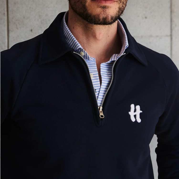 Sudadera Polo zip marino