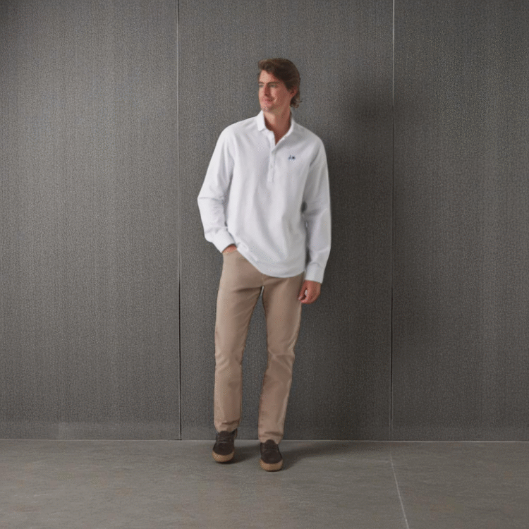 Camisa Polera stripes cesleste