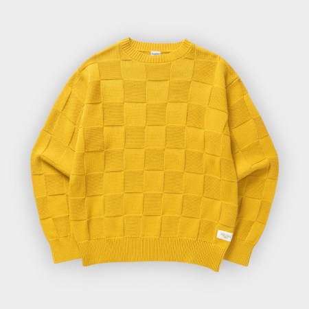 Service Works – Jersey Check Knit Crewneck Ochre