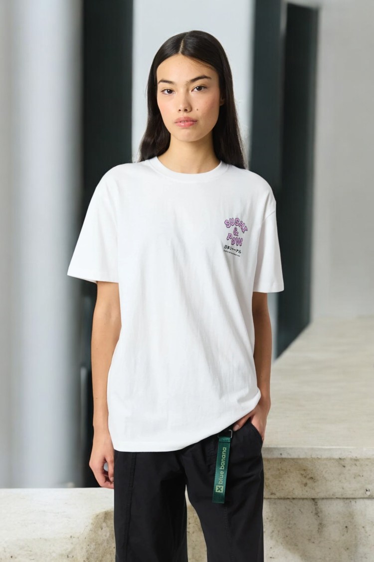 Camiseta Sushi pow blanca
