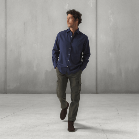 Camisa Scotta Estructura Marino