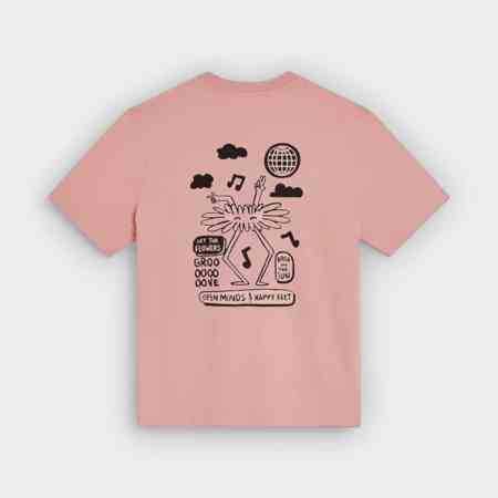 Bask in the Sun - Camiseta Flamingo Groove Roze