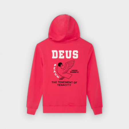 Deus Ex Machina - Sudadera Buck Up Zip Hoodie Melon Red