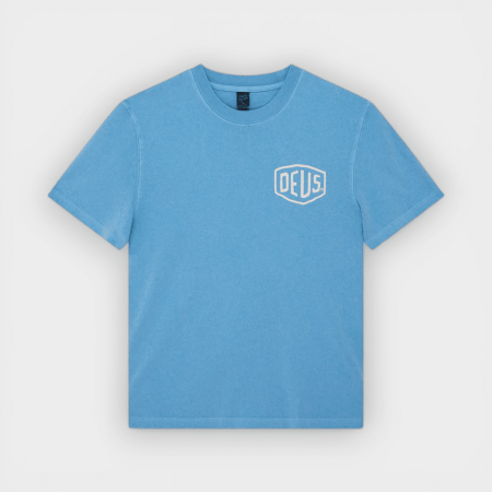 Deus Ex Machina - Camiseta Shield Garment Dyed Tee Bonnie Blue