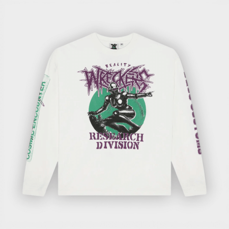 Deus Ex Machina - Camiseta de Manga Larga Cosmic Encounter LS Tee Vintage White