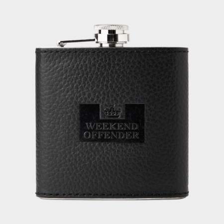 Weekend Offender - Petaca Leather Hip Flask Black
