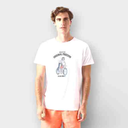 Scotta 1985 - Camiseta Moto Girl Blanco
