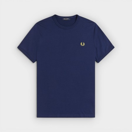 Fred Perry - Camiseta Ringer M3519 Azul Ultramar Oscuro