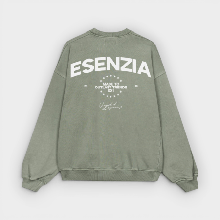 Esenzia - Sudadera Crewneck Green Outlast