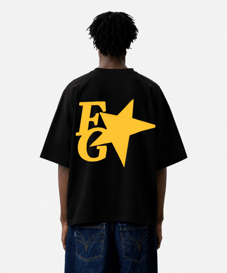 Fake Gods – Camiseta Star Boxy Tee Black – foto 6