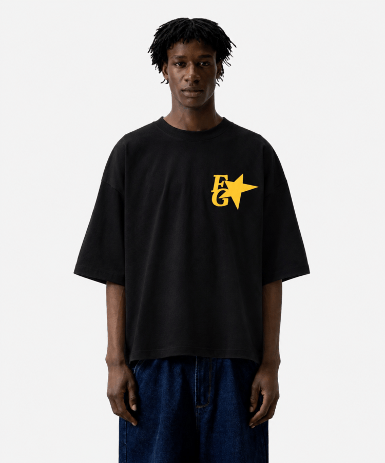 Fake Gods – Camiseta Star Boxy Tee Black – foto 5