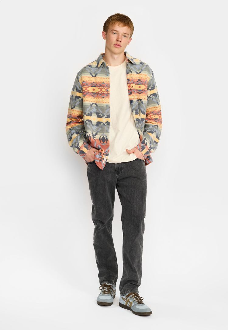 Revolution – Camisa 3265 Jacquard Shirt Orange – foto 5