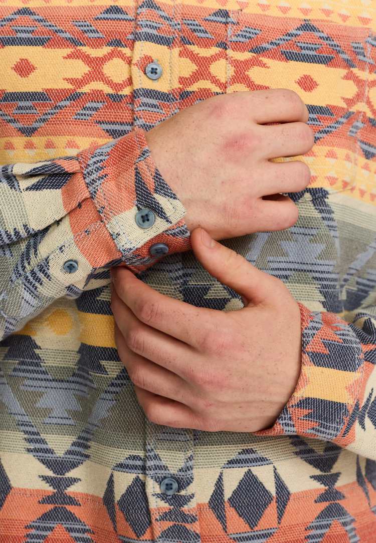 Revolution – Camisa 3265 Jacquard Shirt Orange – foto 2