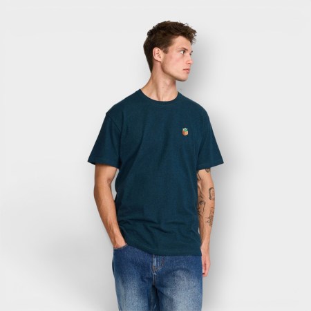 Revolution - Camiseta 1456 SIX Application T-Shirt Darkpetrol Melange