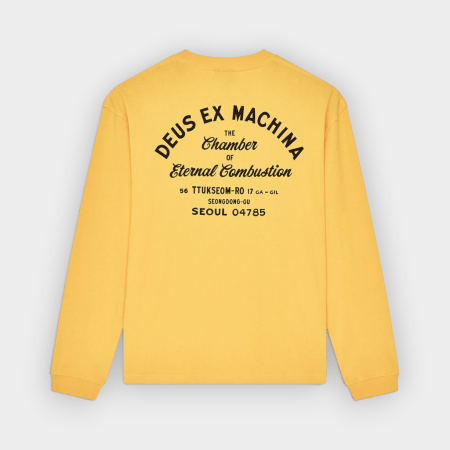 Deus Ex Machina - Camiseta de Manga Larga Seoul Sign Citrus Orange