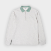 Edmmond Studios – Polo Mini Logo Zip Polo Plain Grey Melange