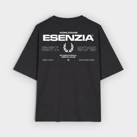 Esenzia - Camiseta Charcoal Worldwide Negro