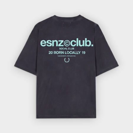 Esenzia - Camiseta Tire District Negro Lavado