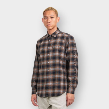 No Problemo - Camisa Findings Plaid de Manga Larga Navy
