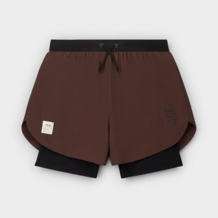 ACT Running – Shorts 2 en 1 ShellLight Hombre Brown