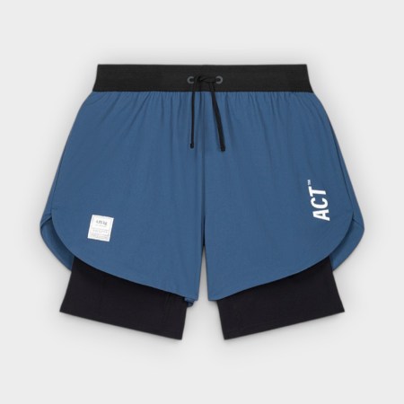 ACT Running – Shorts 2 en 1 ShellLight Hombre Storm Blue
