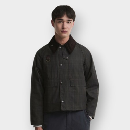 Barbour – Chaqueta Encerada Tartan Spey Dark Classic