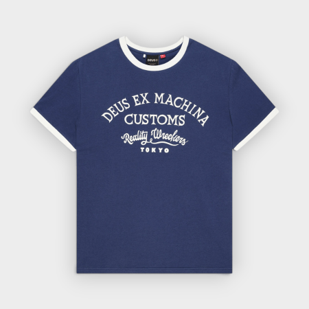 Deus Ex Machina – Camiseta Marsden Ringer Tee Mechanic Blue