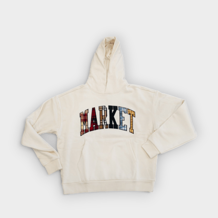 Market Studios - Sudadera con capucha Plaid Arc White