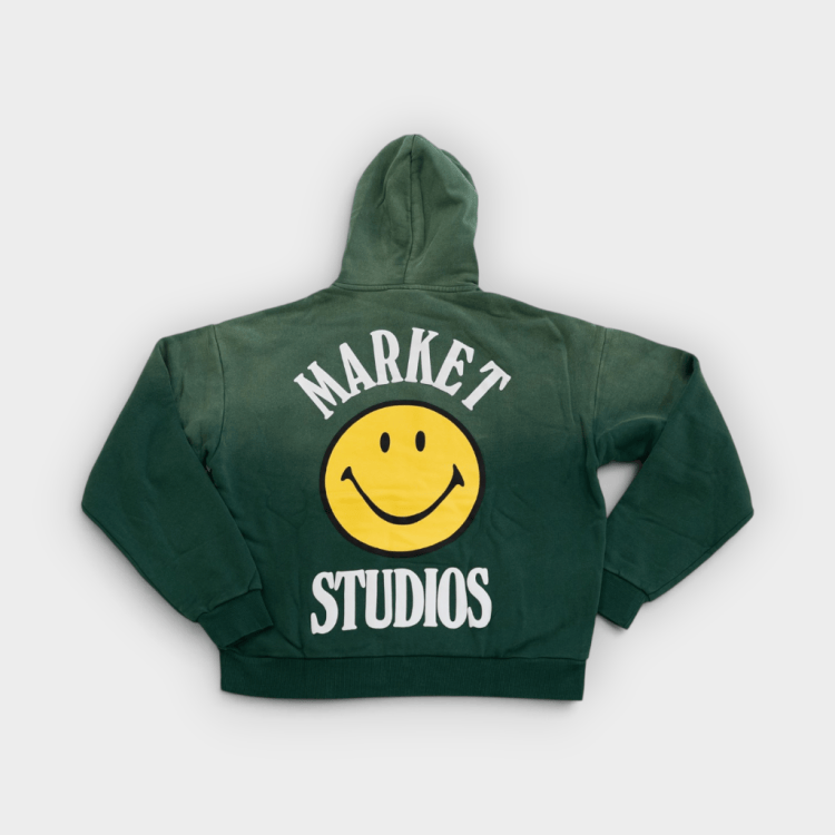 Market Studios – Sudadera con capucha Smiley Look Up Hoodie Green