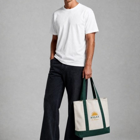 On Vacation Bolsa de tela Time2Relax Dark Green, vista con modelo