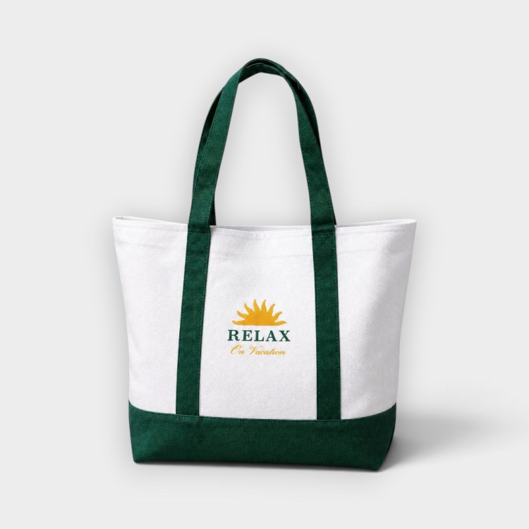 On Vacation Bolsa de tela Time2Relax Dark Green, vista frontal