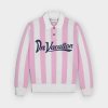 On Vacation Jersey de punto Retreat Striped Knit Polo Pink, vista frontal