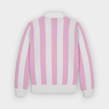 On Vacation Jersey de punto Retreat Striped Knit Polo Pink, vista trasera