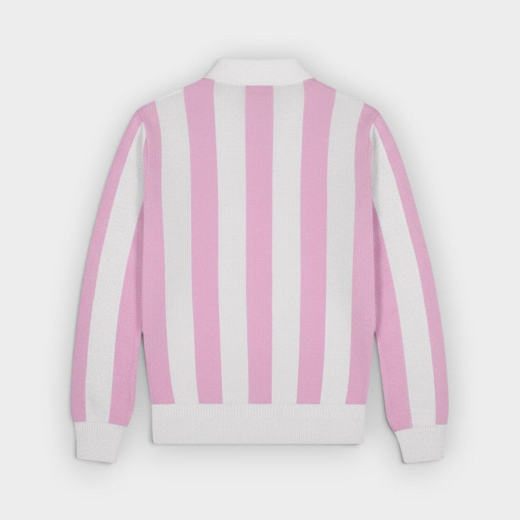 On Vacation Jersey de punto Retreat Striped Knit Polo Pink, vista trasera