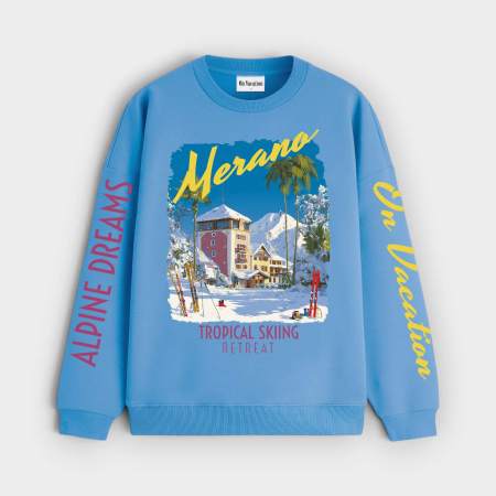 On Vacation Sudadera Merano Skiing Light Blue, vista frontal