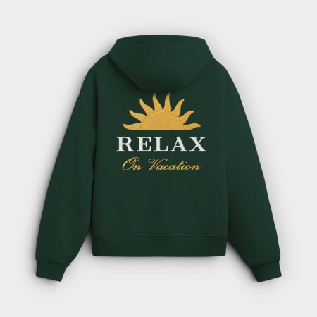 On Vacation Sudadera con capucha Time2Relax Dark Green, vista trasera