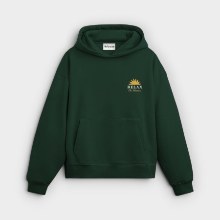 On Vacation Sudadera con capucha Time2Relax Dark Green, vista frontal