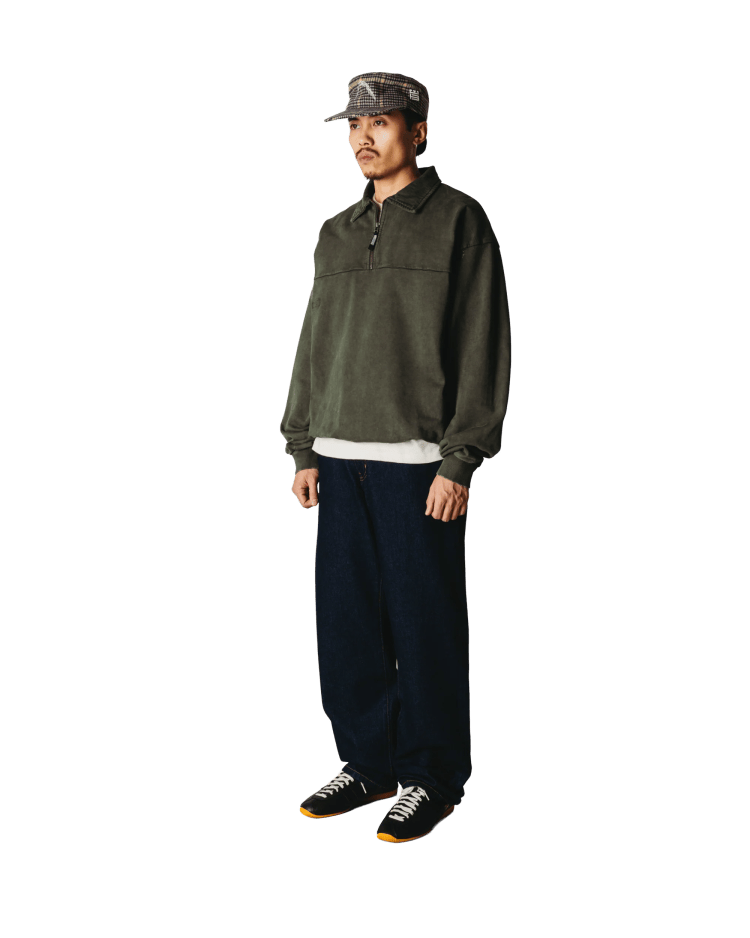 Woodbird – Polo Sudadera Loke Washed Zip Dark Olive – foto 4
