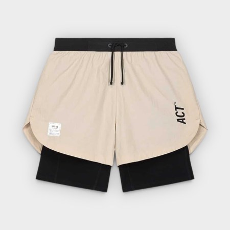 ACT Running – Shorts 2 en 1 BioRip Beige