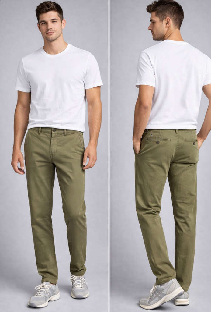 Blueblue Chihuahua Pantalones Verde Oscuro - vista con modelo