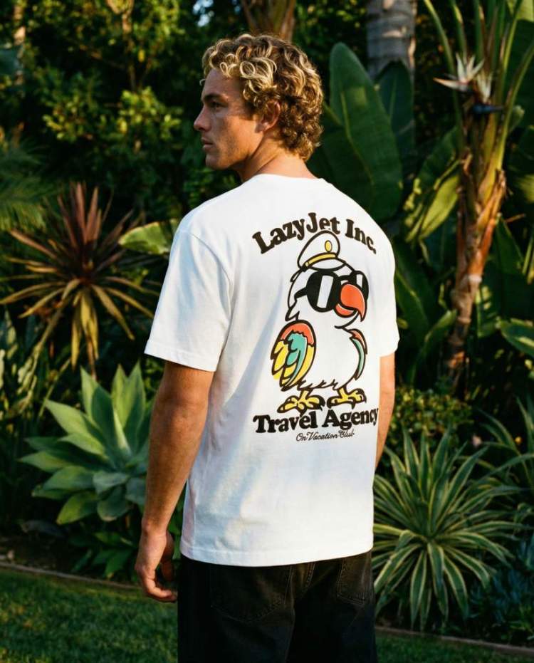 On Vacation LazyJet White, espalda con el loro piloto