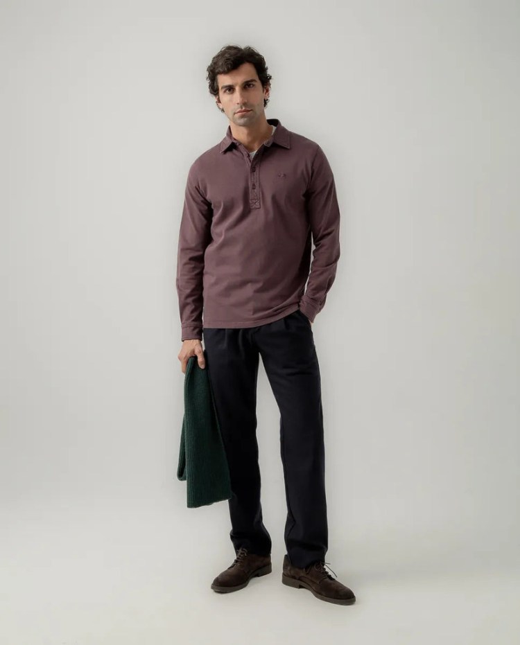 Scotta 1985 Polo Rugby Brother Burdeos – vista 4 cuerpo entero