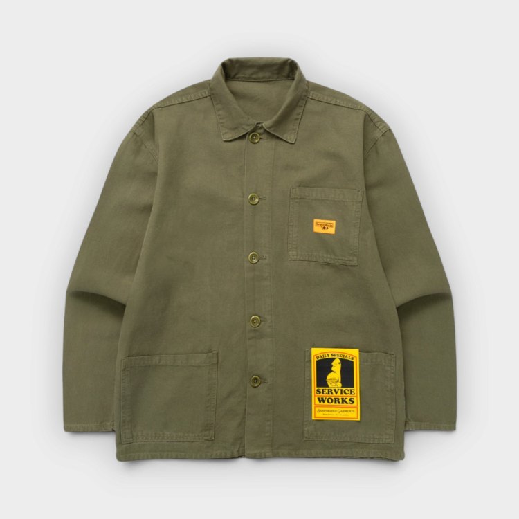 Service Works Classic Chore Shirt Olive – vista 1
